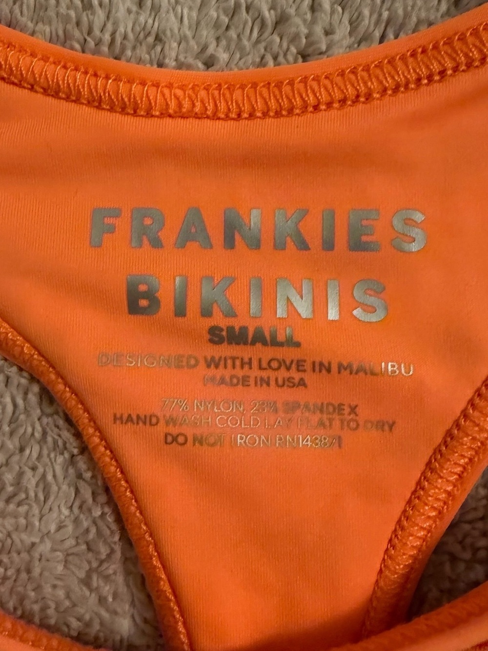 Frankie's Bikinis - 'Bay View' Multi-Stripe Scoop Top & High-Cut Thong - SM - Picture 7 of 7